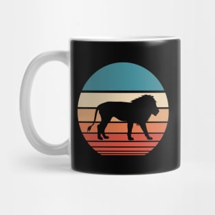 Lion Retro Sunset Mug